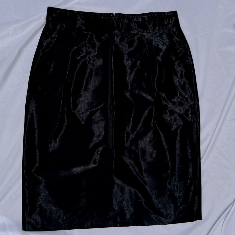 (2) BANANA REPUBLIC Shimmery, Midnight Black, Pencil Skirt - Picture 3 of 8